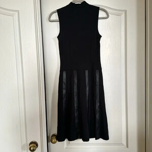 Genuine leather cowl neck black dress size xs NWOT could be a prom dress too